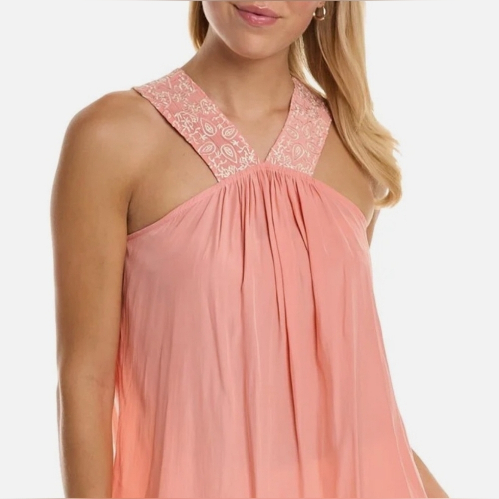 RAMY BROOK Darby Tank Top Melon Pink Sz L NEW